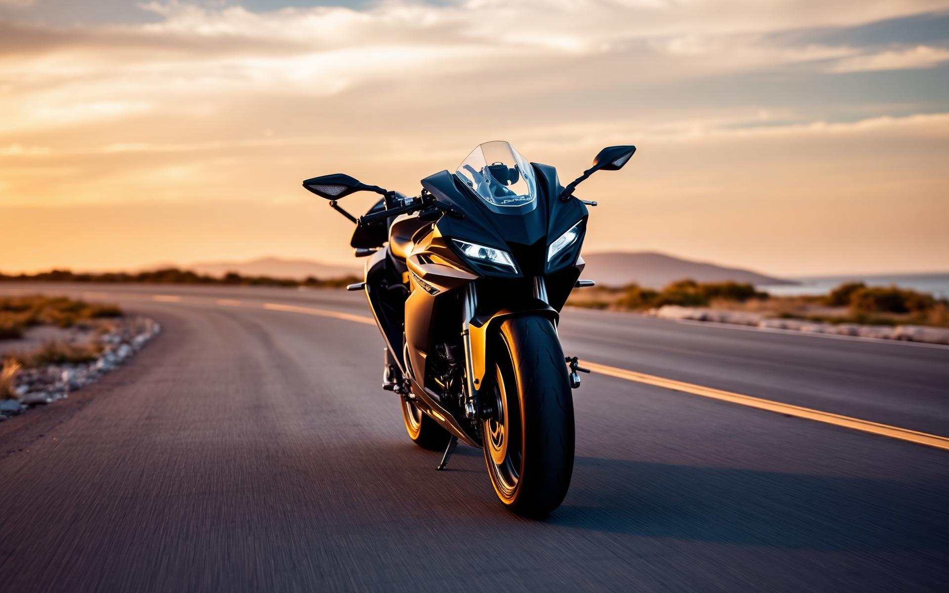 Motorcycle on coastal road